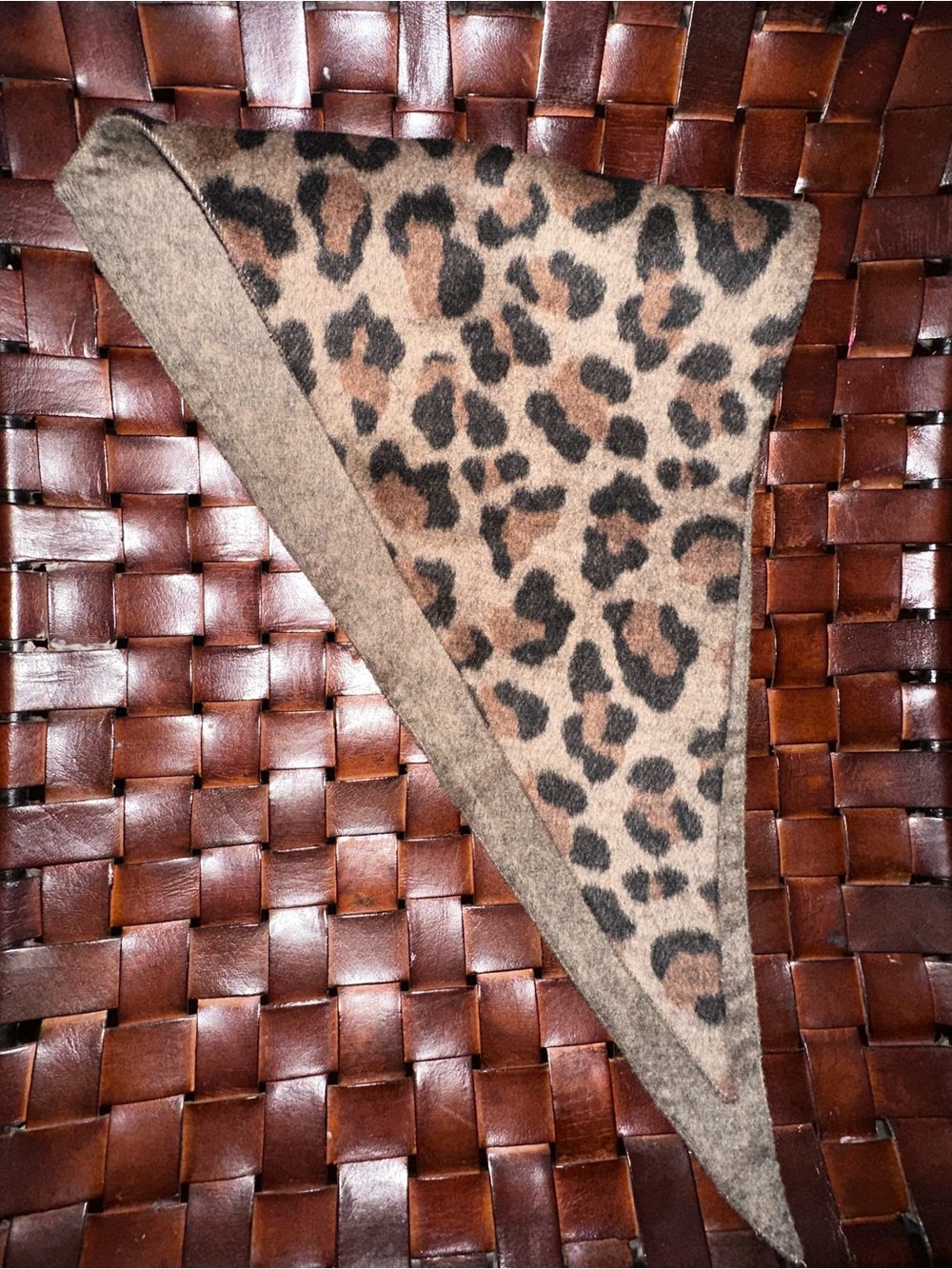 Women's Leopard Print Triangle Scarf - Brown